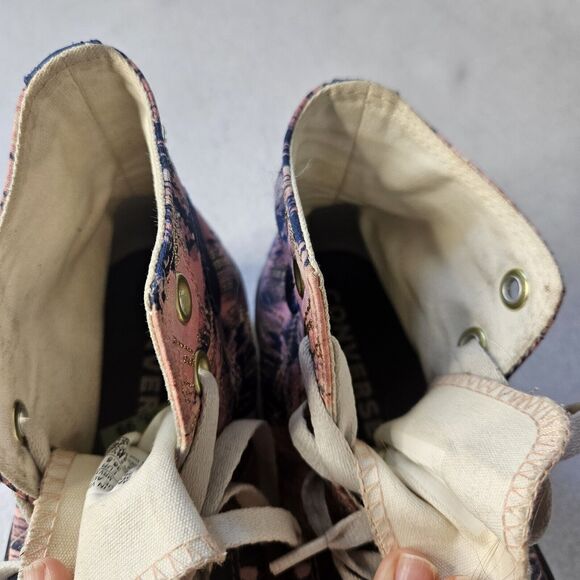 Converse Chuck Taylor All Star Sz 6 Women Gold Feather Pink & Blue High Top - Picture 5 of 6